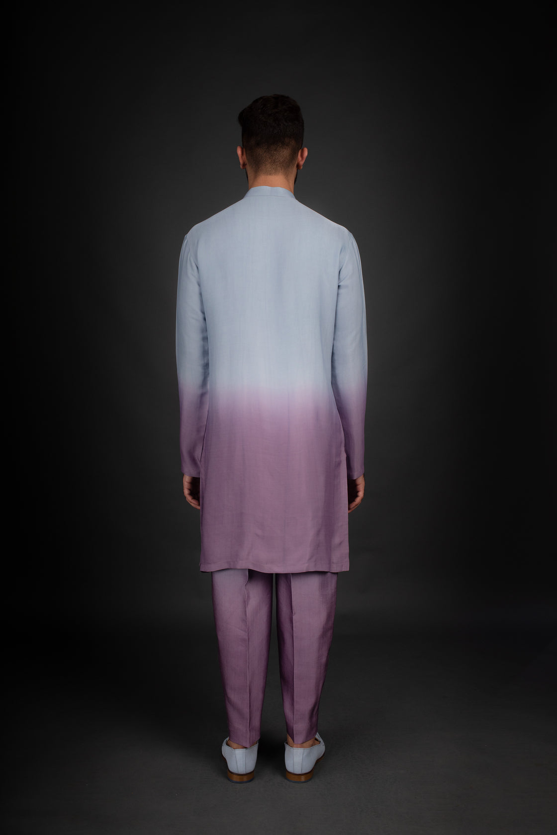 Ombre Kurta, Trousers, & Open Jacket