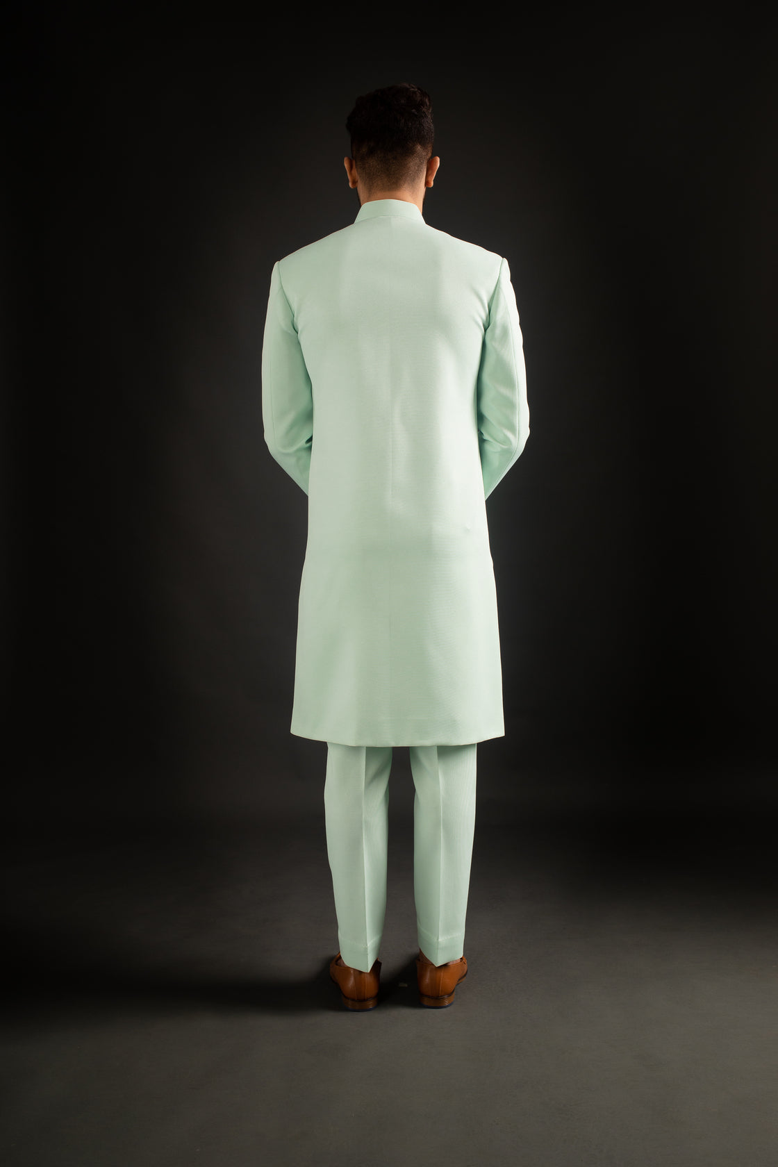 Seafoam Green Achkan & Trousers
