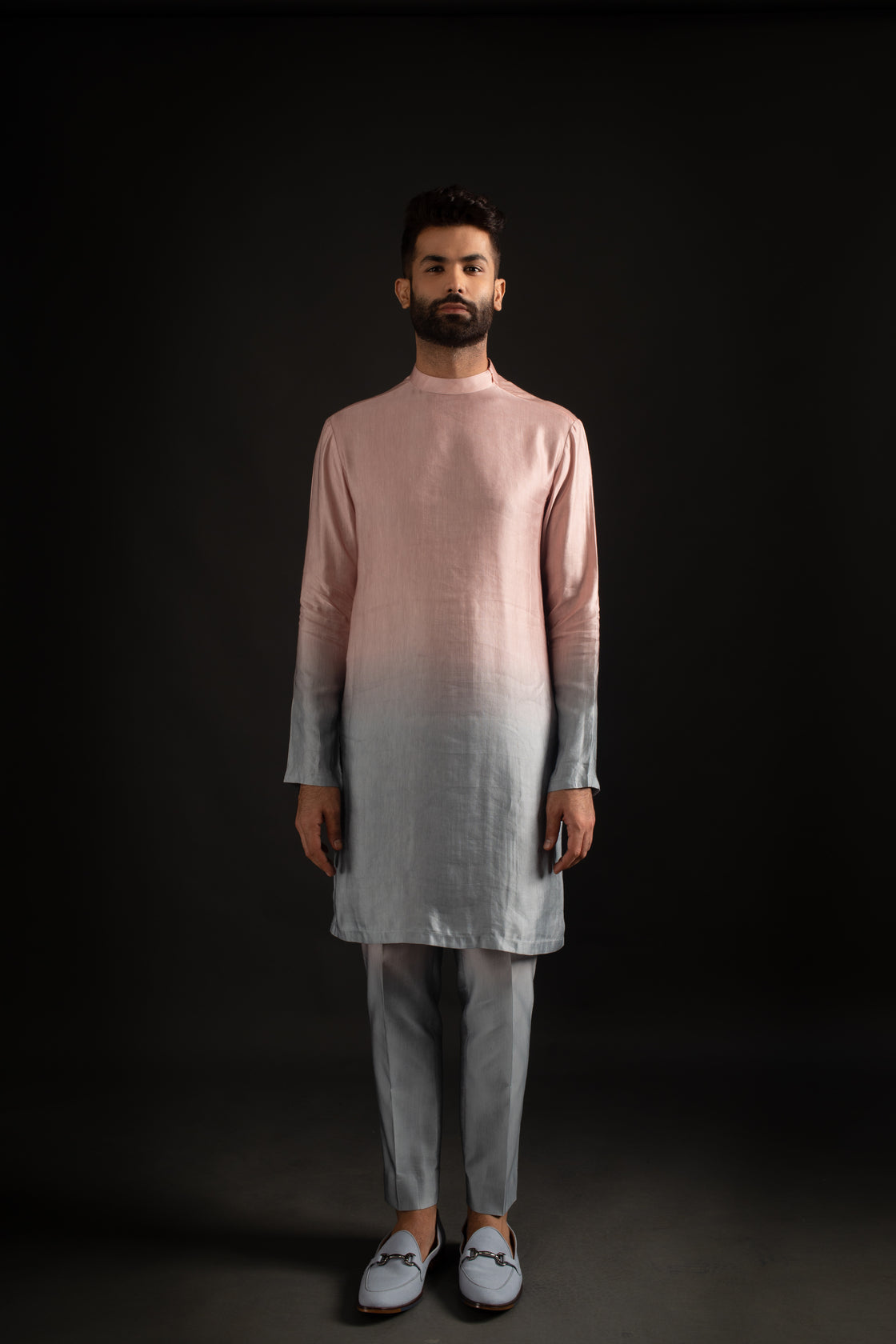 Ombre Open Jacket, Kurta, & Trousers