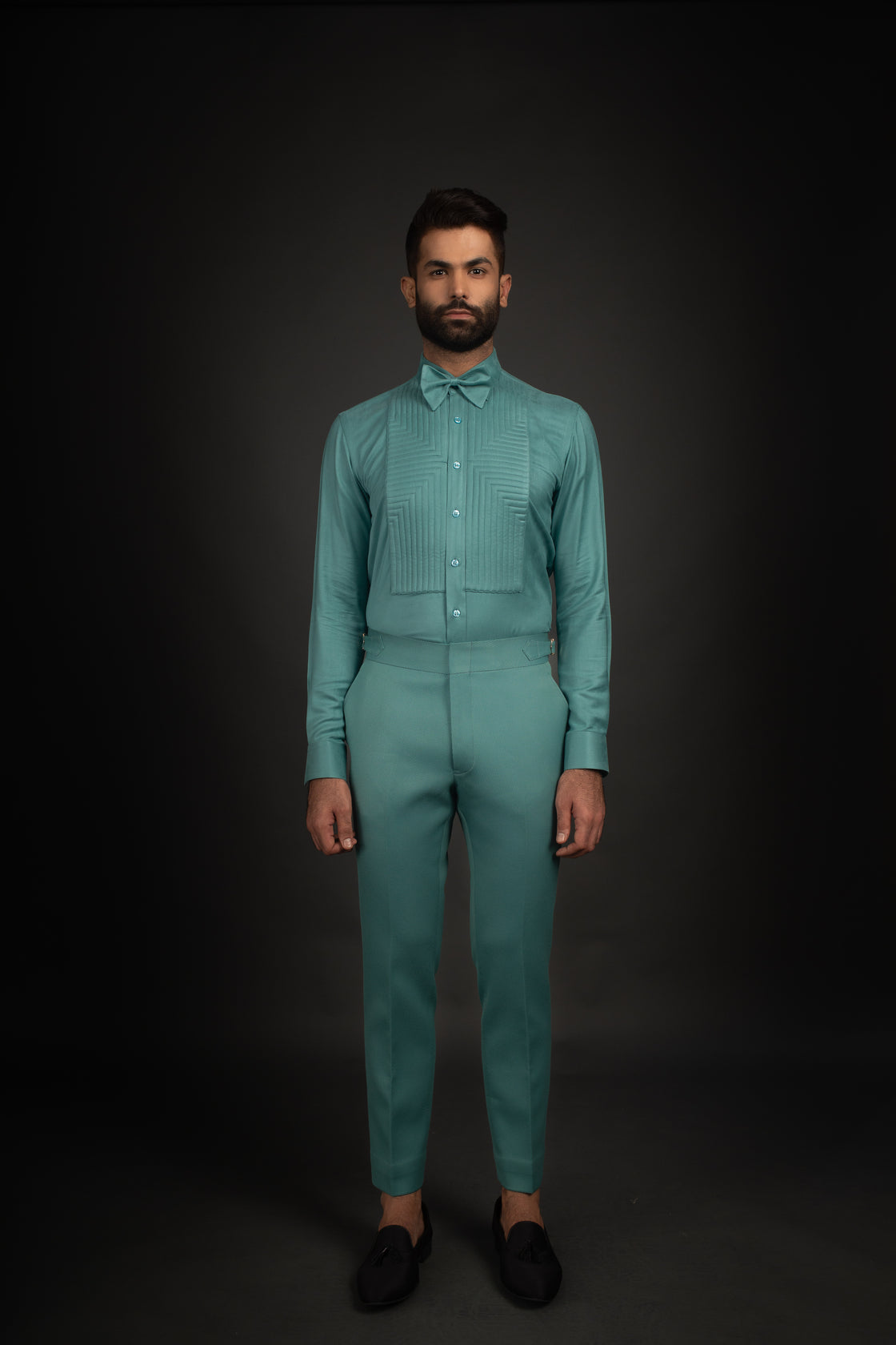 Teal Tuxedo, Shirt, Trousers