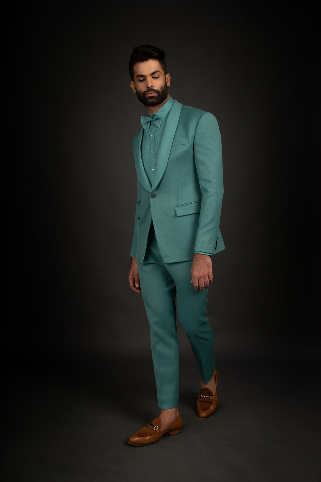 Teal Tuxedo, Shirt, Trousers