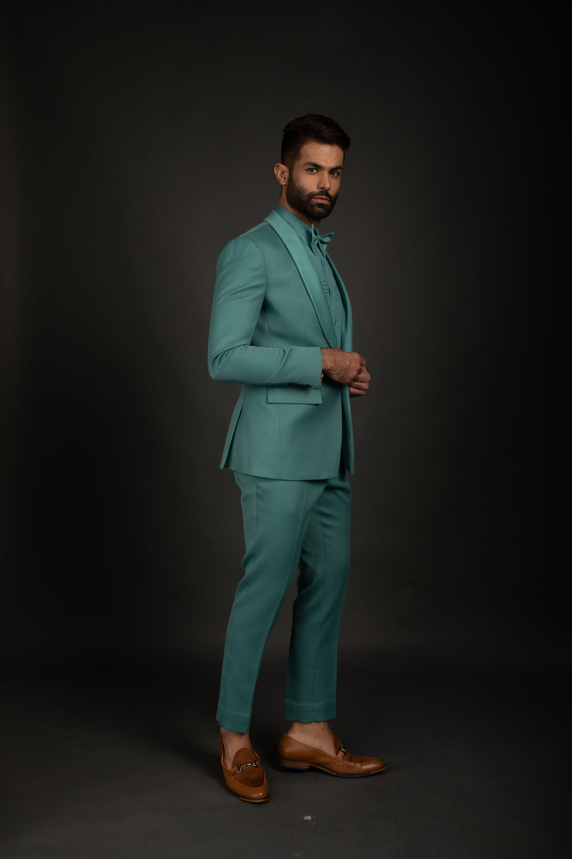 Teal Tuxedo, Shirt, Trousers