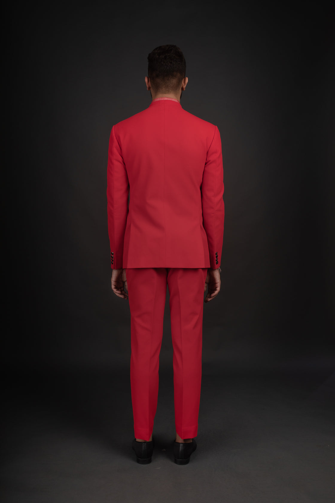 Red Bandhgala, Shirt, & Trousers