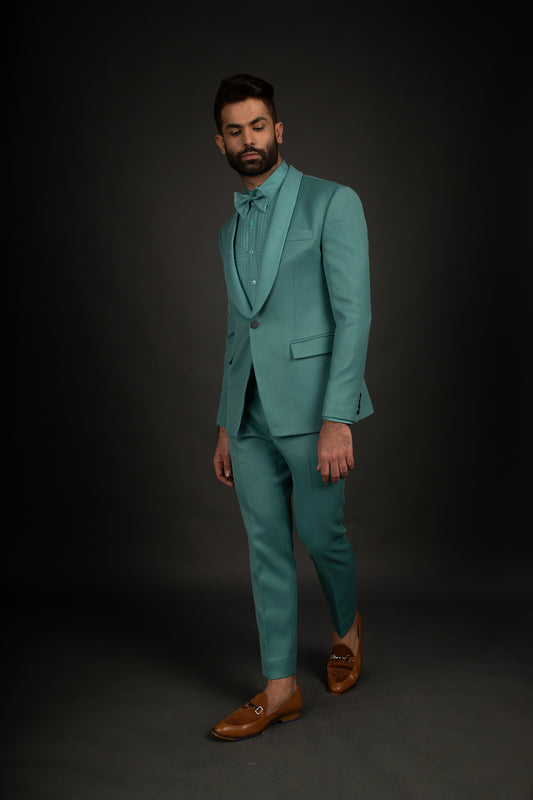 Teal Tuxedo, Shirt, Trousers